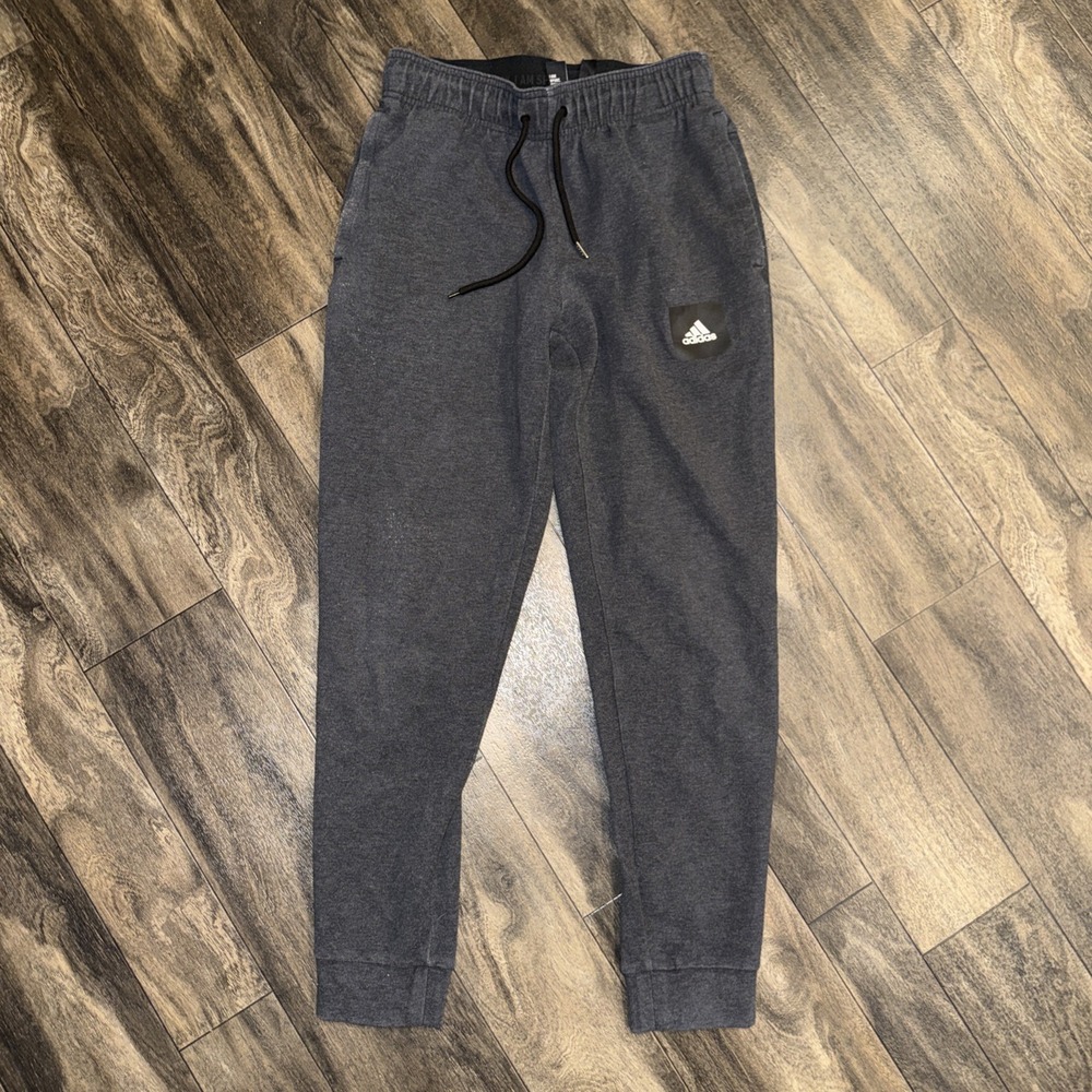 Adidas Game & Go Tapered Jogger Sweatpants Men's Small Grey Box Logo